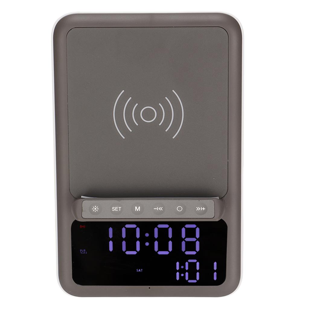 Alarm Clock Charger Fast Multi Functional Bluetooth Speaker Clock with Wireless Charging Function for Mobile Phones