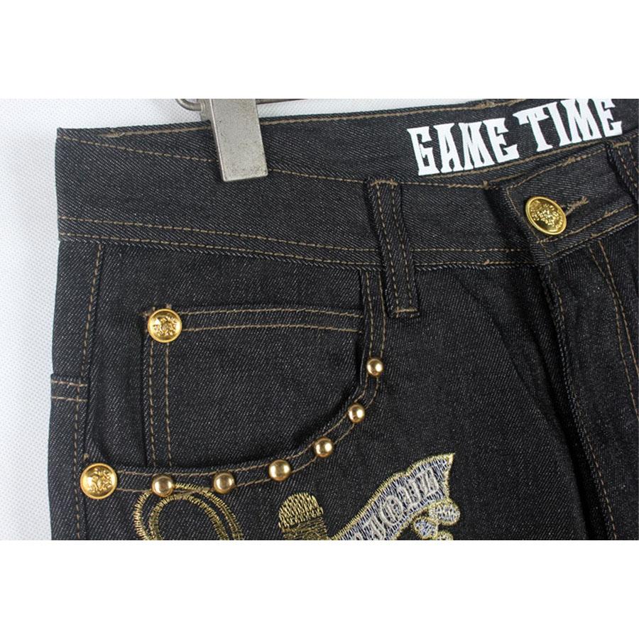 European and American Embroidered Hip-hop Jeans Men's Trend HIPHOP Street Dance Casual Loose Plus Fat Plus Size Skateboard Pants 30-46