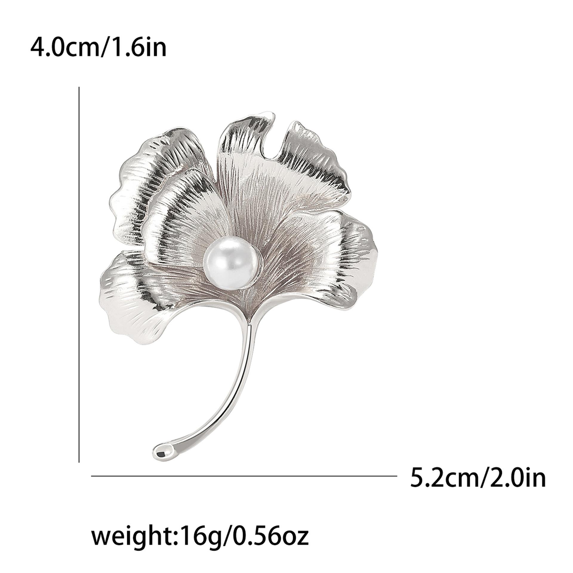 

Темпераментный сплав жемчуг немое золото гинкго билоба брошь простая мода женская одежда корсаж ювелирные изделия булавка