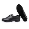 Men's Professional Lace-up Black Leather Latin Tango Ballroom Modern Dance Shoes