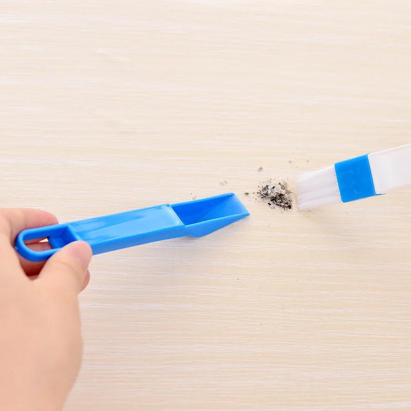 Portable Two-in-one Cleaning Brush Multifunctional Door and Window Keyboard Groove Cleaner Dust Shovel Window Rail Cleaning Tool