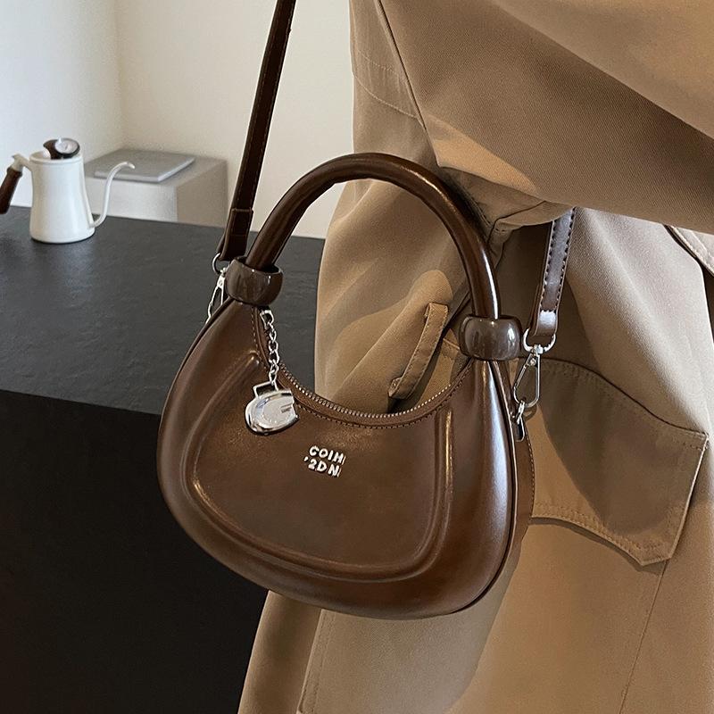 Retro Oil-wax Leather Hand-held Dumpling Bag High-quality Single-shoulder Crossbody Women's Bag