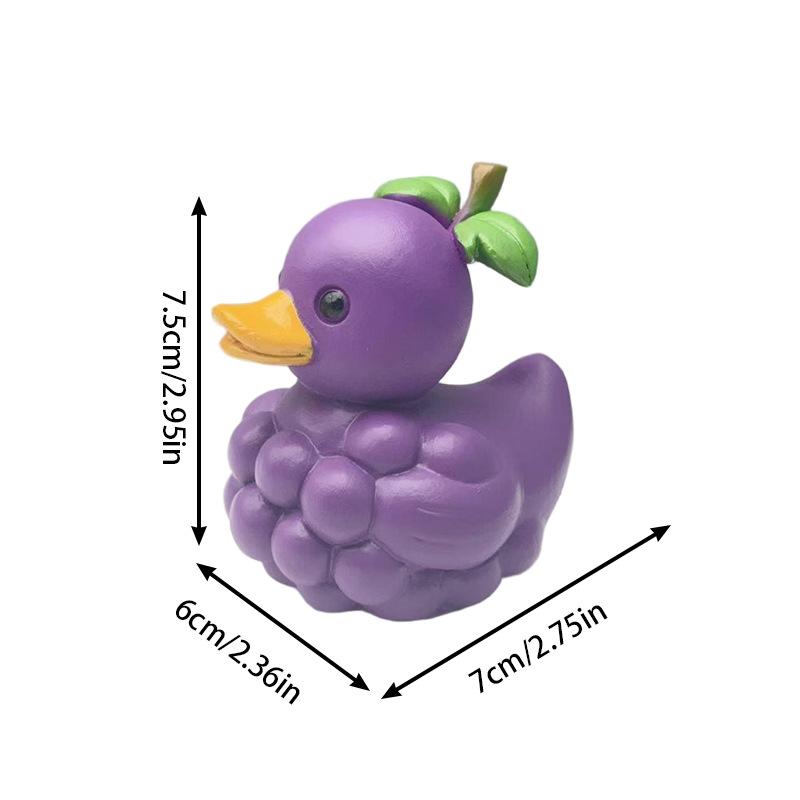 New Cute Fruit Duck Creative Resin Craft Piece