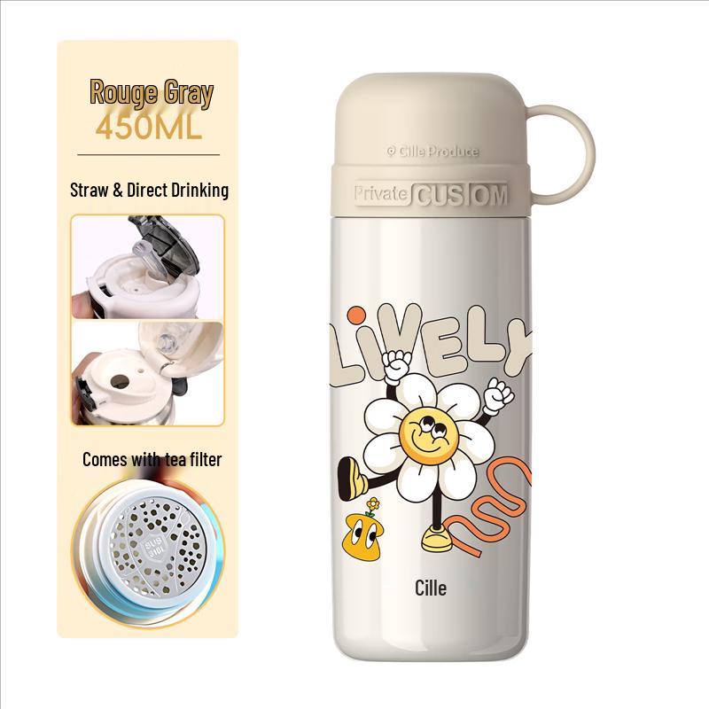 Cille Children s 316 Stainless Steel Insulated Straw Bottle