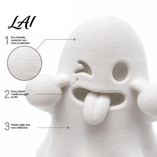 Small Halloween Decorations Ghost Figurine 3D Printed Cute Face Statue Spooky Figurine Tabletop Ornament for Shelf Desk Home Party Decor
