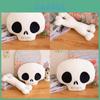Halloween Themed Skull And Crossbones Plush Cushion For Cozy Seasonal Decor