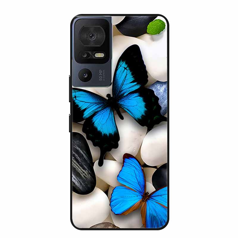 Für TCL 40 SE Handyhülle 40SE Hülle Schwarzes Silikon Weiche Rückseite Hülle Für TCL 40 SE Hülle Funda Für TCL40SE Capa 6.75" Schale
