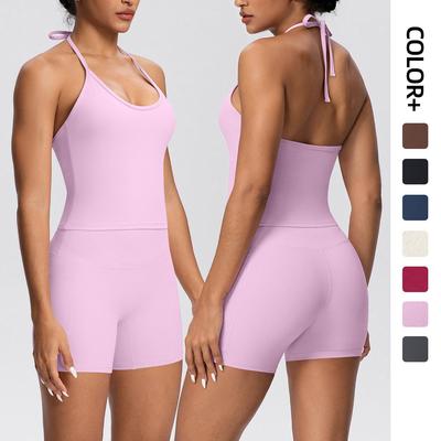 Europeiska & Amerikanska Snörning Bak Sportshorts & Snabbtorkande Yoga Set för Utomhuslöpning & Träning