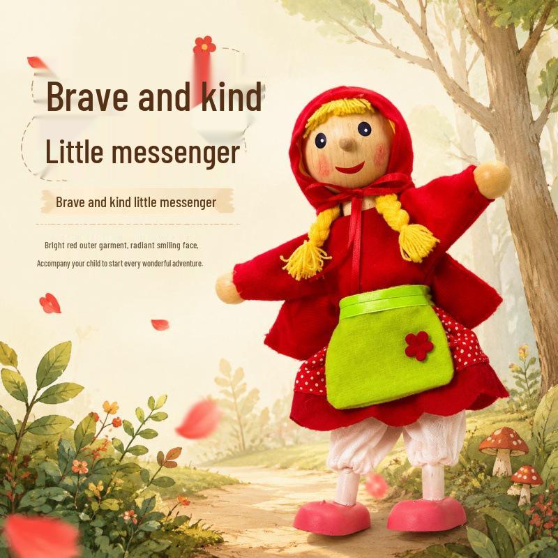 Educational Big Bad Wolf Puppet with Movable Joints for Parent-Child Storytelling Fun