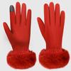 Deerskin Warm Gloves for Women In Autumn and Winter Korean Style Plus Velvet Touch Screen Gloves for Riding and Driving Non Slip Leather Gloves