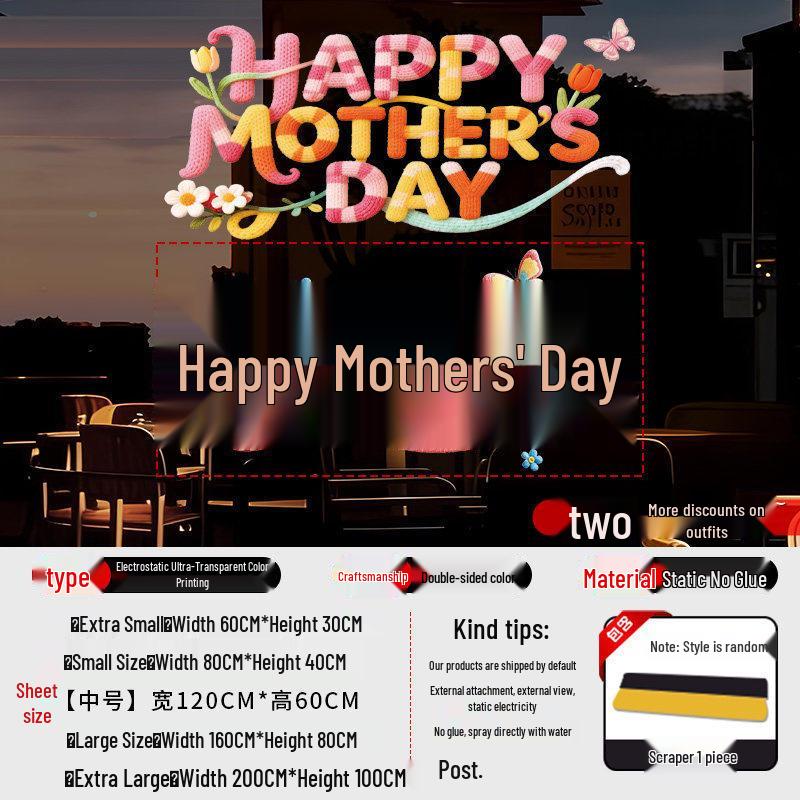 Mother's Day Decorative Sticker for Mall Jewelry Photo Spot