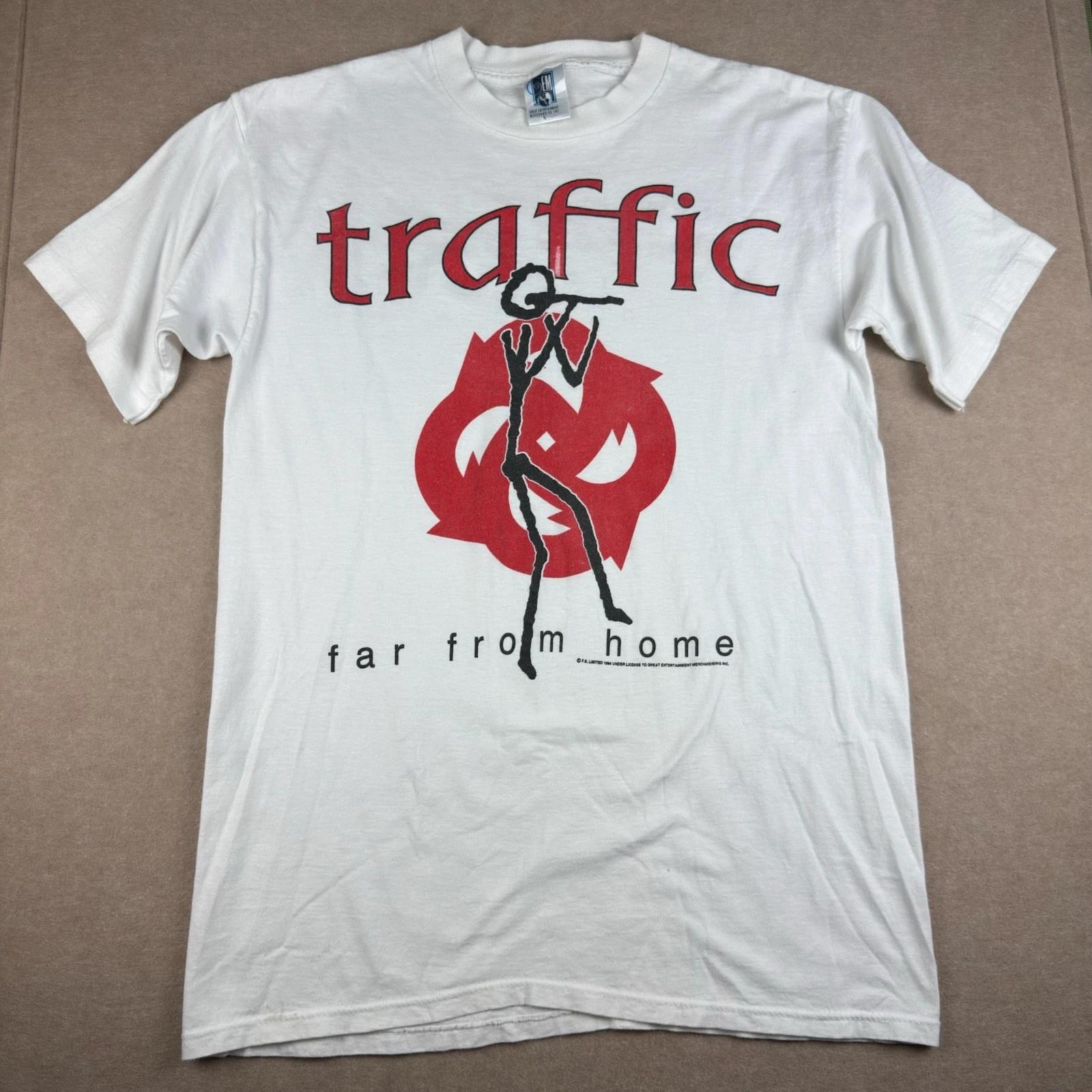 

Vintage Traffic Band Far From Home Tour Tee Mens L White Single Stitch USA Made 2XL