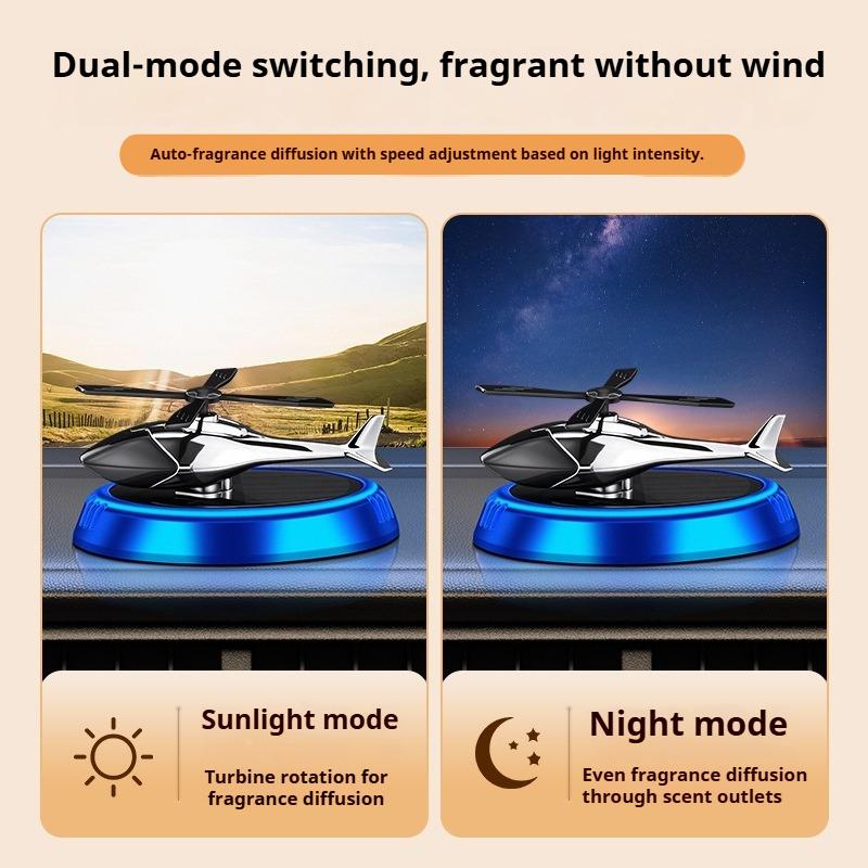 Car Solar Powered Rotating Aircraft Perfume Automatic Rotating Air Purifier Propeller Rotary Perfume Diffuser Car Ornament