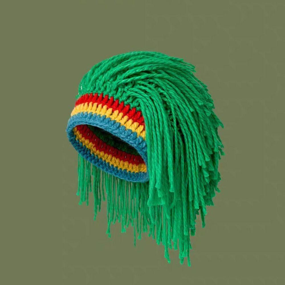 Thick Reggae Dreadlocks Knitted Hat Synthetic Hair Braid Hat Hip Hop Beanie Balaclava