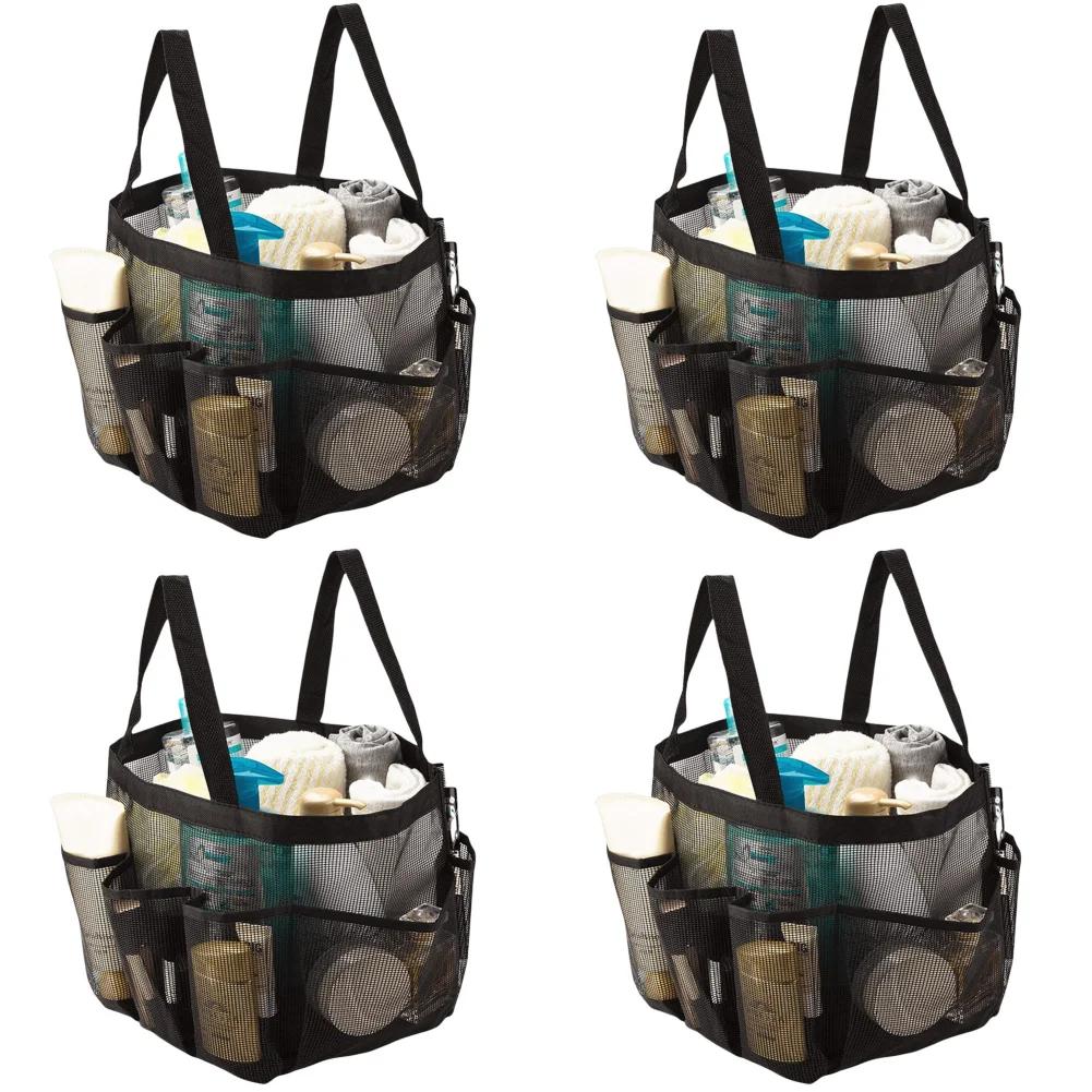 Men's Portable Mesh Shower Caddy Quick Dry Storage Bags Multi-pockets Bath Toiletry Organizer Bags Large Capacity Tote Handbags