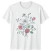 Hand Drawn Floral Bouquet Unisexs TShirt Botanical Sketch Floral