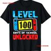 Days Of School Boys Th Day Level Unlocked T Shirt Vintage Washed Homme Comfortable Top For Everyday Wear Stretched