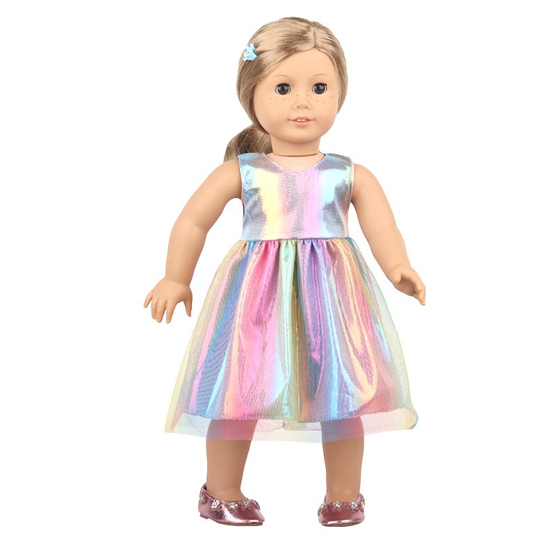 Bambola Americana da 18 Pollici per Bambina Gonna con Paillettes Vestiti Mini Vestito Scintillante Carino per Bambino da 43 cm Neonato, OG, Accessori per Bambole Fai da Te Giocattolo