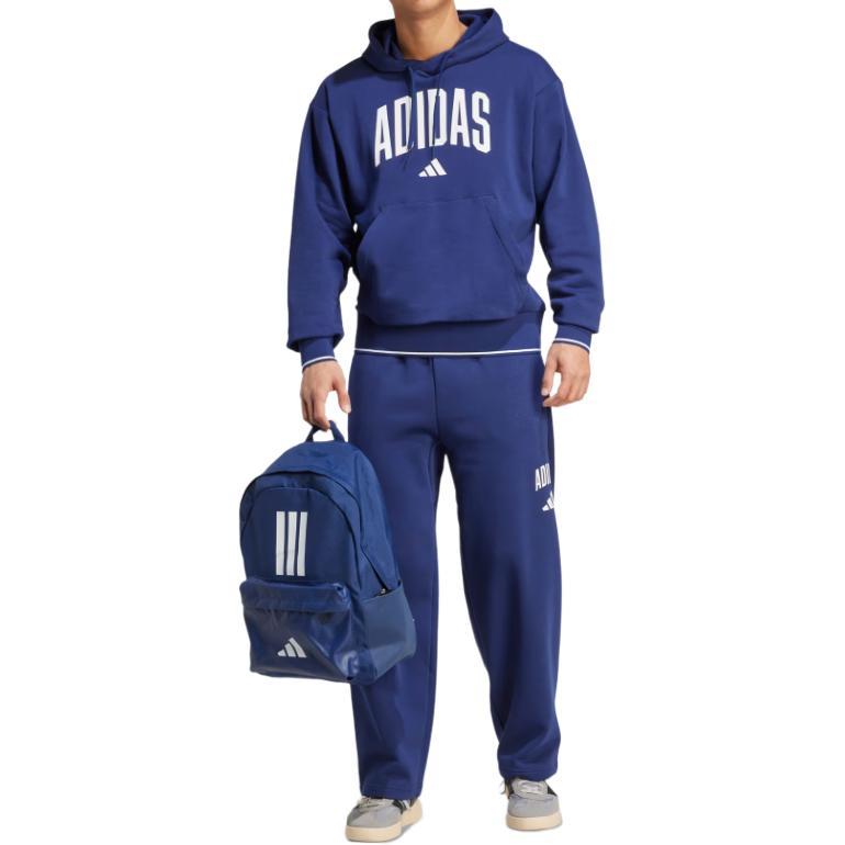 Adidas Letter Hooded Long Sleeve Pocket Sweatshirt Men sweatshirt Dark-Blue KC3874