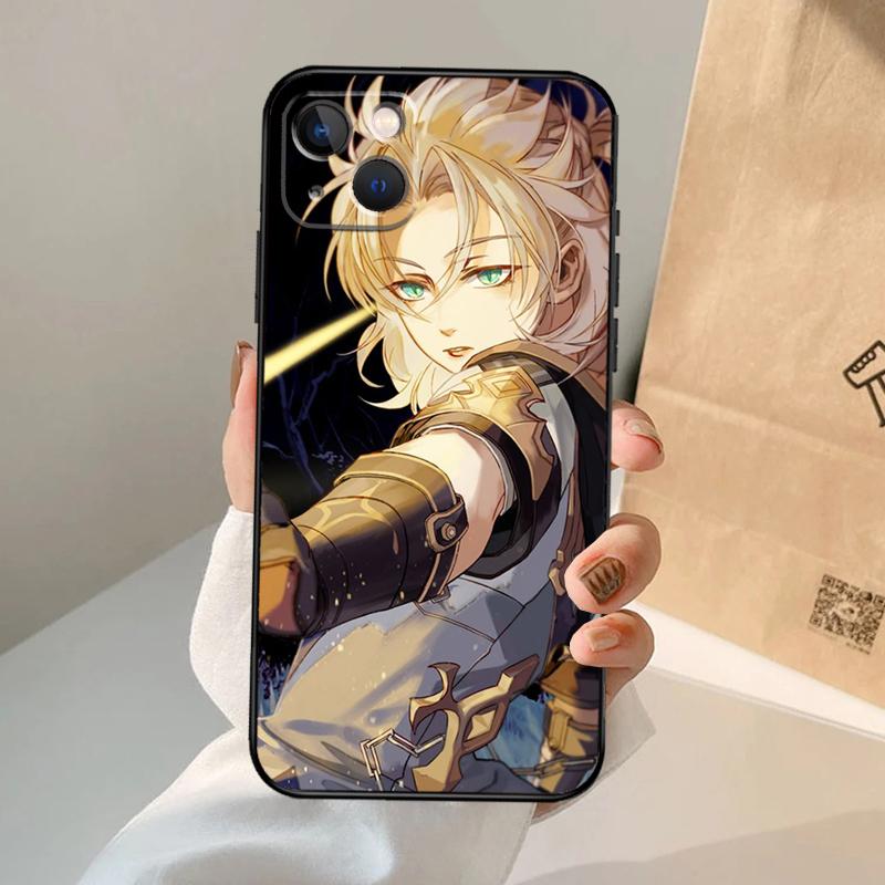 Albedo Genshin Impact Phone Case For iPhone 16 15 13 11 12 14 Pro Max 13 12 Mini XR 15 16 Plus 16e Cover Coque