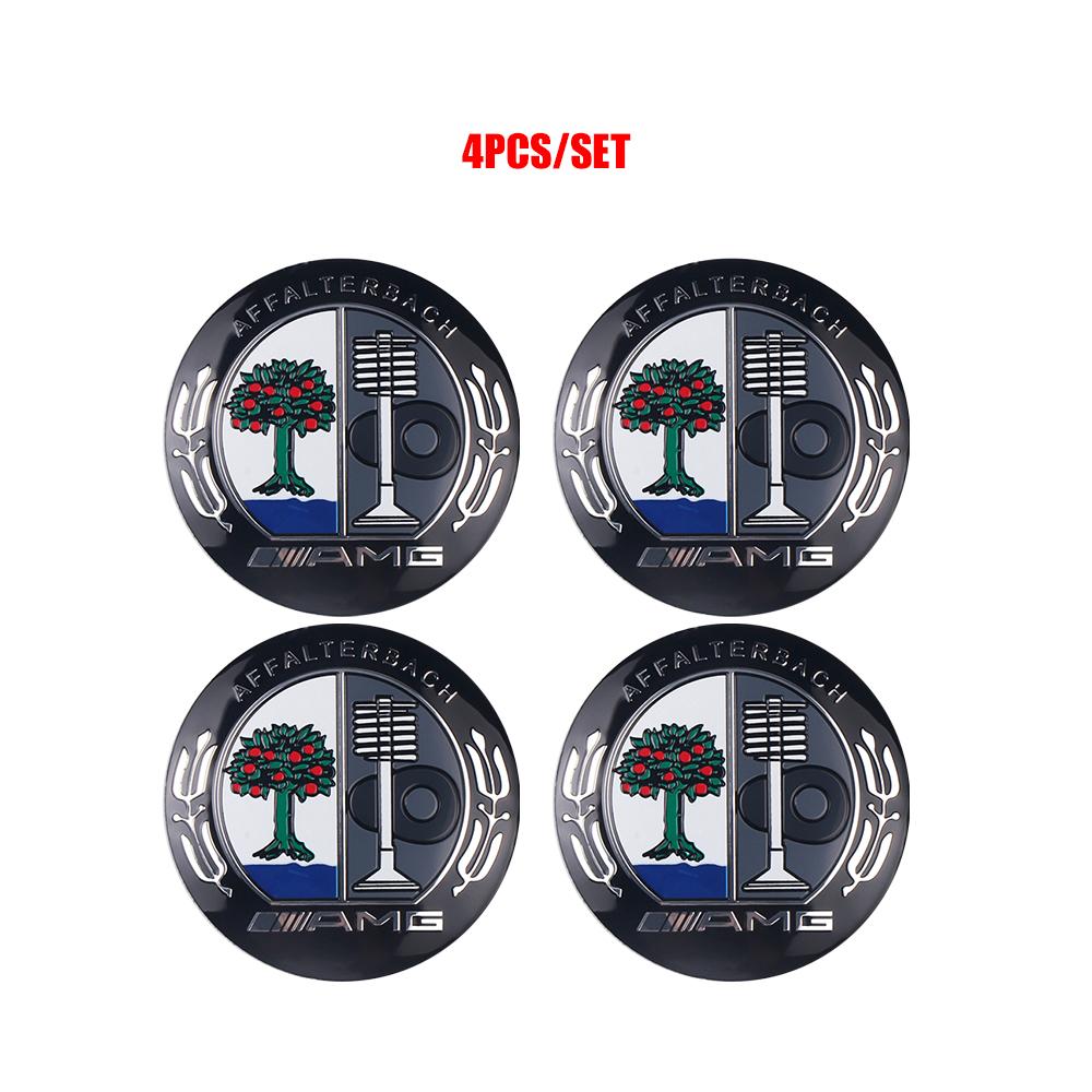 For Mercedes Benz AMG A B C E M R G S Class GLA GL CLA CES CLS SLK 4pcs 56/60/65mm Wheel Center Hub Cap Stickers Auto Accessorie
