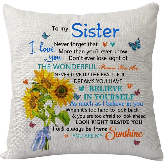 Bestie Pillowcase Gift from Best Friend, Pirational 'Never Forget That I Love You' Pillow Cover, Funny Friendship Cushion Cover for Birthday, Xmas,