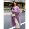 Women's Mid-Length Wool Coat - 2024 Autumn/Winter Hepburn Style, Loose Fit, Korean Design