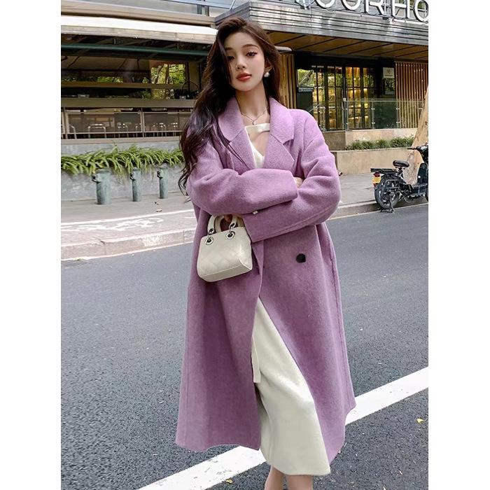 Hepburn Style Women's Mid-Length Woolen Coat - Autumn/Winter 2024
