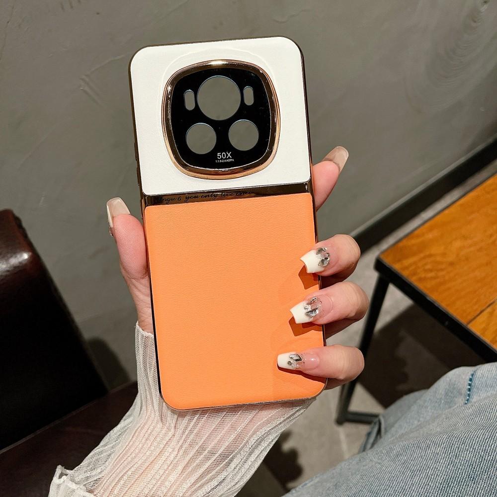 

For Huawei Honor Magic 7 Pro Case Luxury PU Leather Skin Lens Protective Back Cover Case For Honor Magic7 7Pro 6 Pro Phone Shell Honor Magic6 жовтий