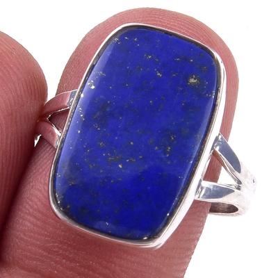 Natural Lapis Lazuli Gemstone Handmade 925 Solid Sterling Silver Ring S.9 D5i36