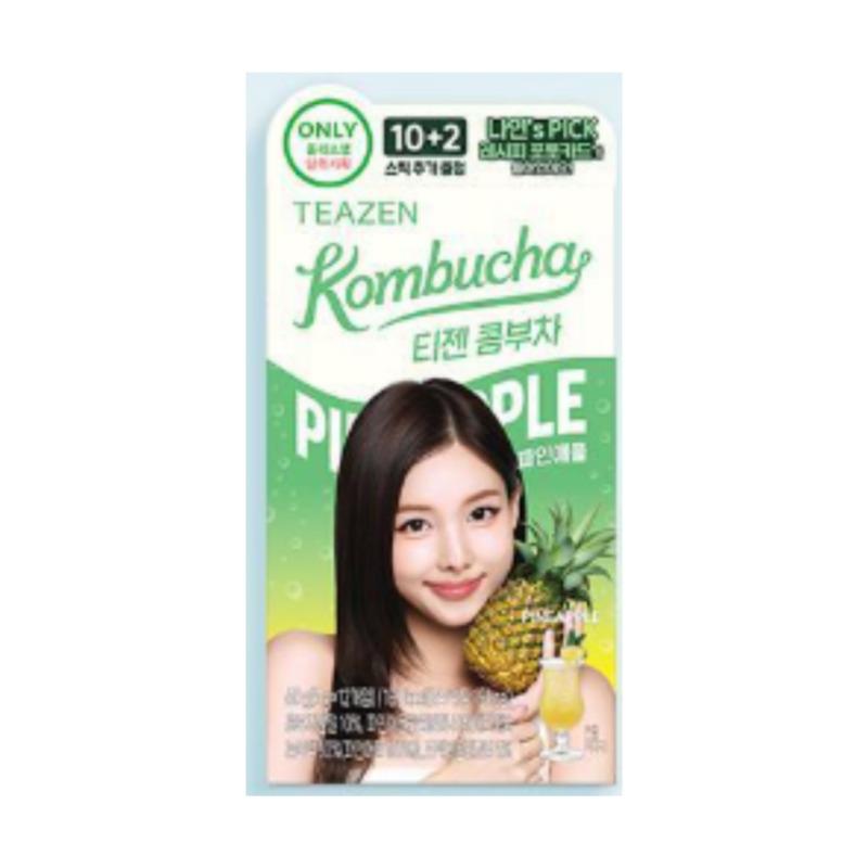 TEAZEN Kombucha Stick 10+2 Pack (9 Flavors) - Korean Zero Sugar Fruit Tea Mix with Recipe Photocard