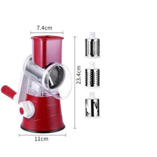 3-in-1 Manual Rotary Cheese Grater for Vegetable Cutter Potato Slicer Multifunctional Vegetable Chopper With 3 Replaceable Blade