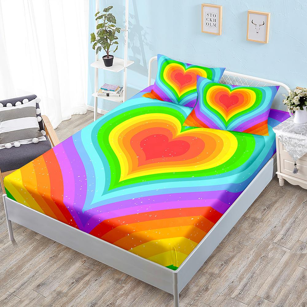 Three-Piece Mattress, Mattress Cover, Rainbow Dwarf Love Letter Mattress Cover.