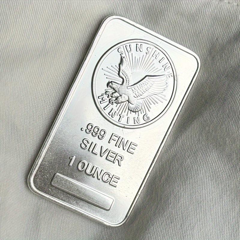 1 Ounce, Eagle Silver Bar, Silver Plated Commemorative Coin, Statue of Liberty Commemorative Medal, Square Replica
