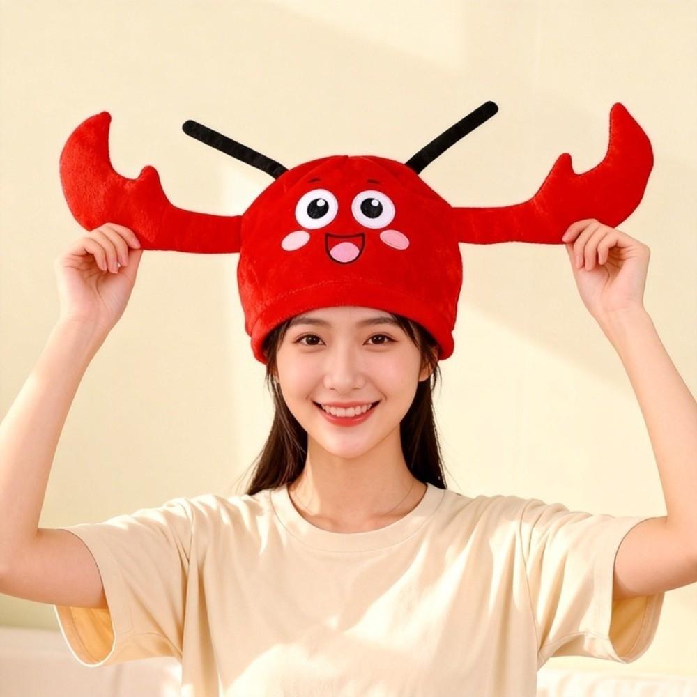 Funny Look Lobster Costume Hat Big Claw Lobster Headgear Versatile Photo Prop Headwear  Halloween