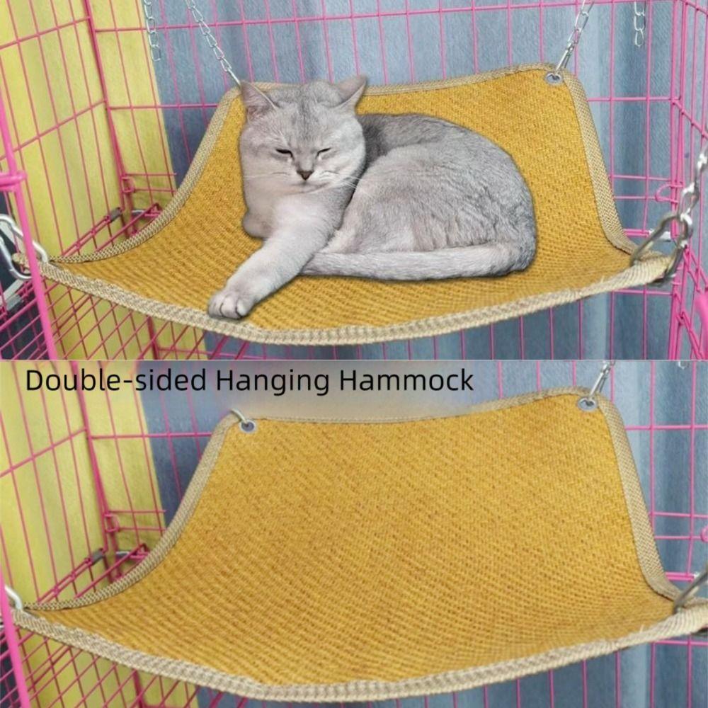 Cartoon Cat Hammock Bed Double-sided Pet Cage Hammock  for Cat Kitten Hamster Rabbits