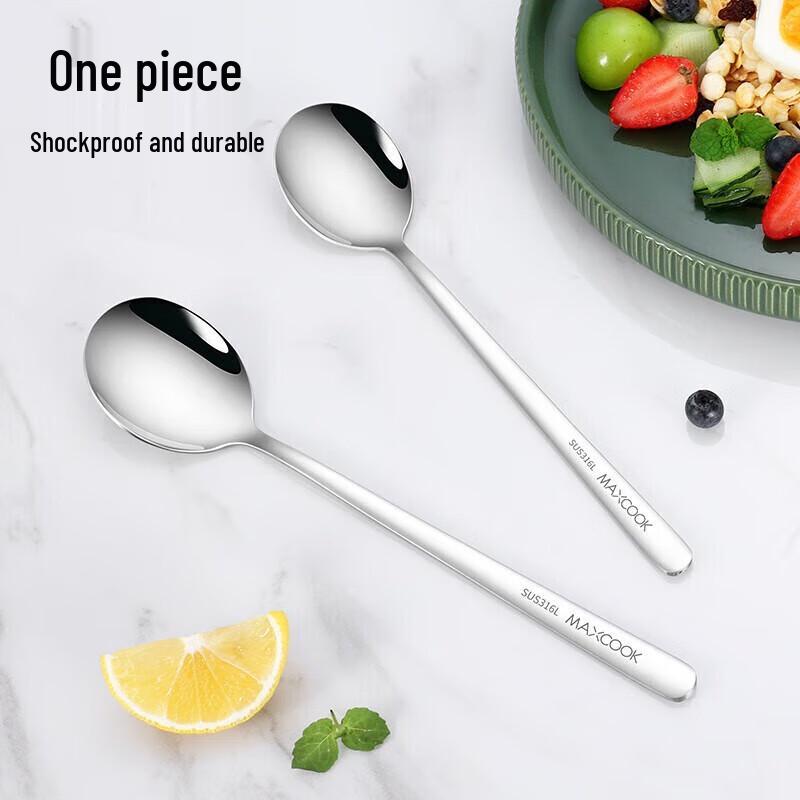 MAXCOOK 316L Stainless Steel Soup/Serving Spoon Set