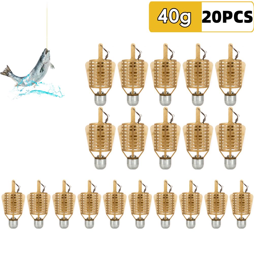 5/10/20PCS Fishing Feeder Baits Cage Fishing Lure Hooks with Iron Head Feeder Basket Components Carp Bait Cage Fishing Part