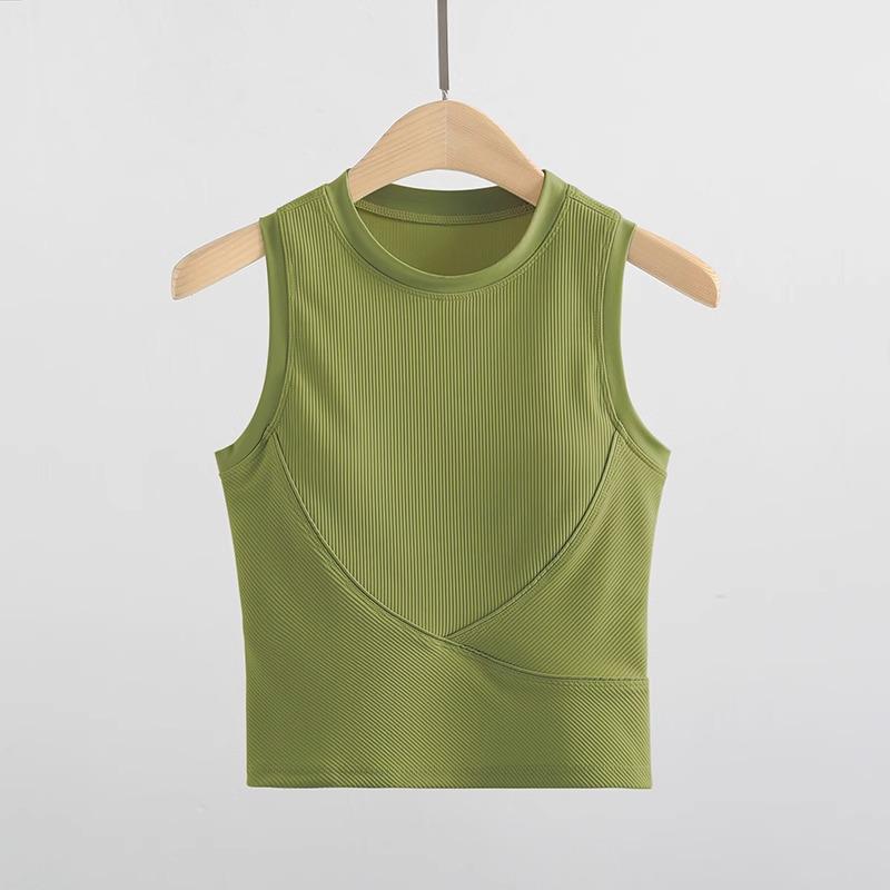 Women's Quick-Dry Sleeveless Yoga Vest with Chest Pad