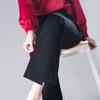 Women's Micro Flare High Waist Elastic Pants - Slimming, Fashionable, Casual Spring/Summer Trousers for Middle-Aged Moms (5X).