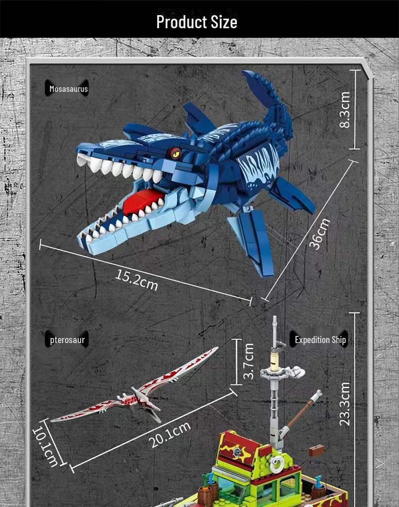 Orange Building Blocks Compatible with Lego Jurassic Series: Tyrannosaurus Rex Puzzle Toy - Perfect for Kids.