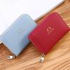 Portable Pu Leather Short Wallet Zipper Closure Cute Style Women Card Holder Simple Design Large Capacity Coin Purse For Women