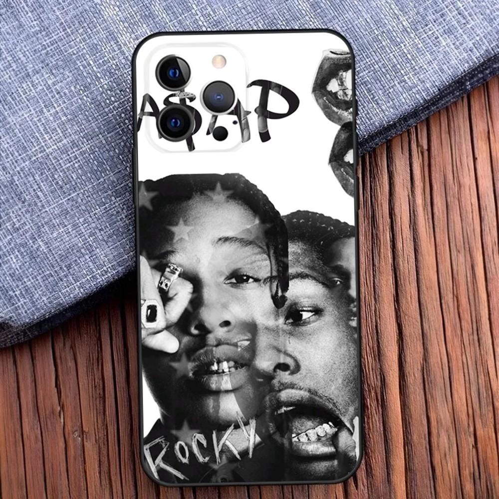 American Rapper A-ASAP Phone Case For iPhone 16,15,14,13,12,11,Pro,X,XS,Max,XR,Plus,Mini R-Rocky Soft Black Cover