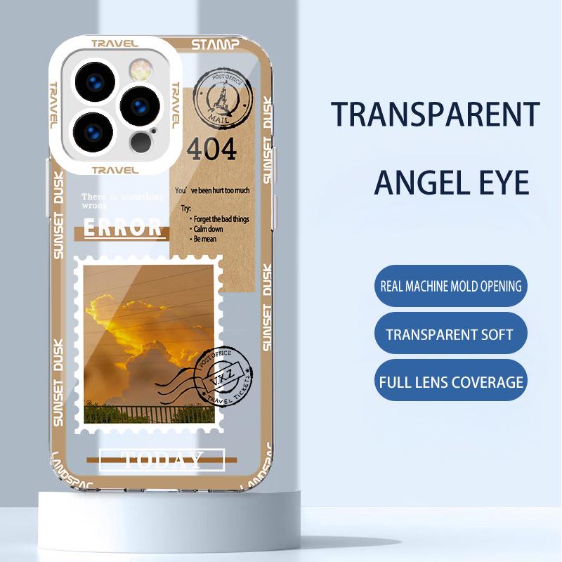 

Apple 13/14 Прозрачный Ретро Иллюстрация и Apple 11 Literary Spliced XS Soft Shell Max Полное покрытие iPhone 15 Plus