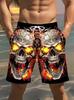 Shorts de Plage pour Homme à Imprimé Crâne Mode Shorts de Bain Graphiques 3D Pour les Vacances Mode de Rue Été Décontracté Shorts Psychédéliques