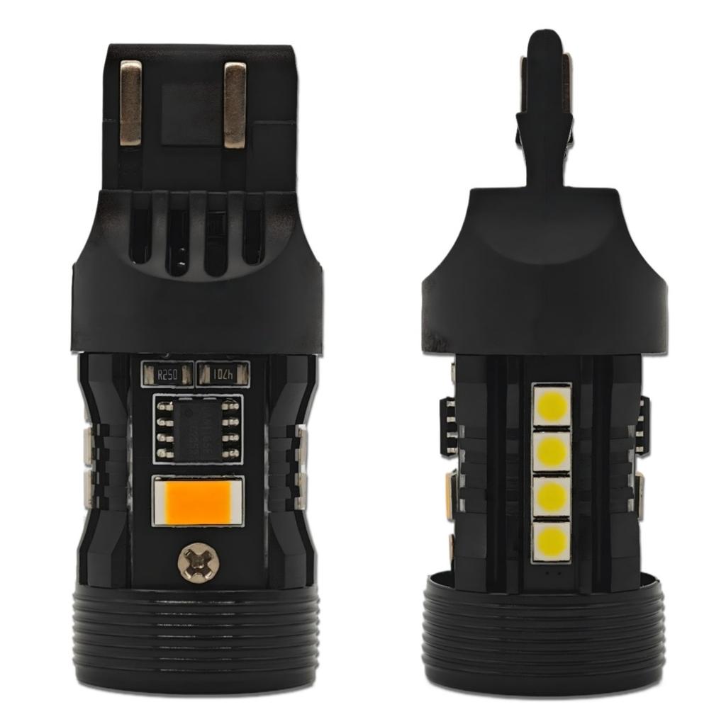 2 Pcs W21/5W LED Bulb 7443 12V No Error, Two Colors, EU-USA Off-Road