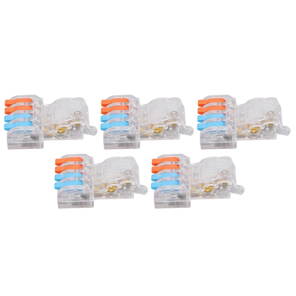 5PCS Wire Quick Connector Break Free Plug and Pull T Type Splitter Terminal Block T24C 250V 32A
