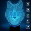 3D Illusion Bulbing Wolf Charm Lamp Acrylic LED Night Light USB Table Desk Lamp