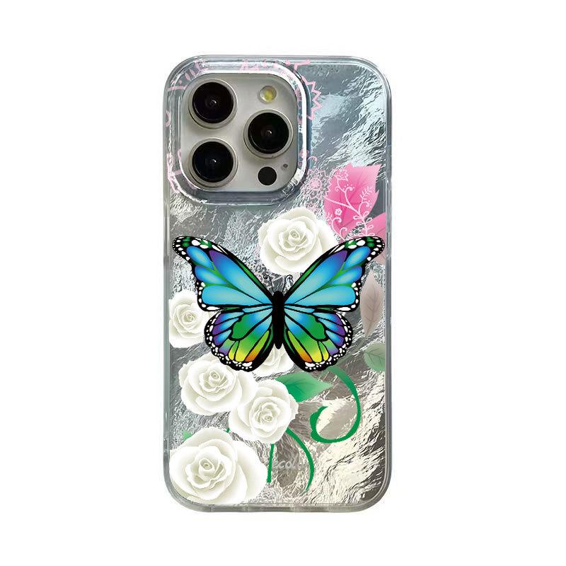 Flower Butterfly Large Hole Transparent Phone Case For Apple Iphone Niche Cute Girls Design