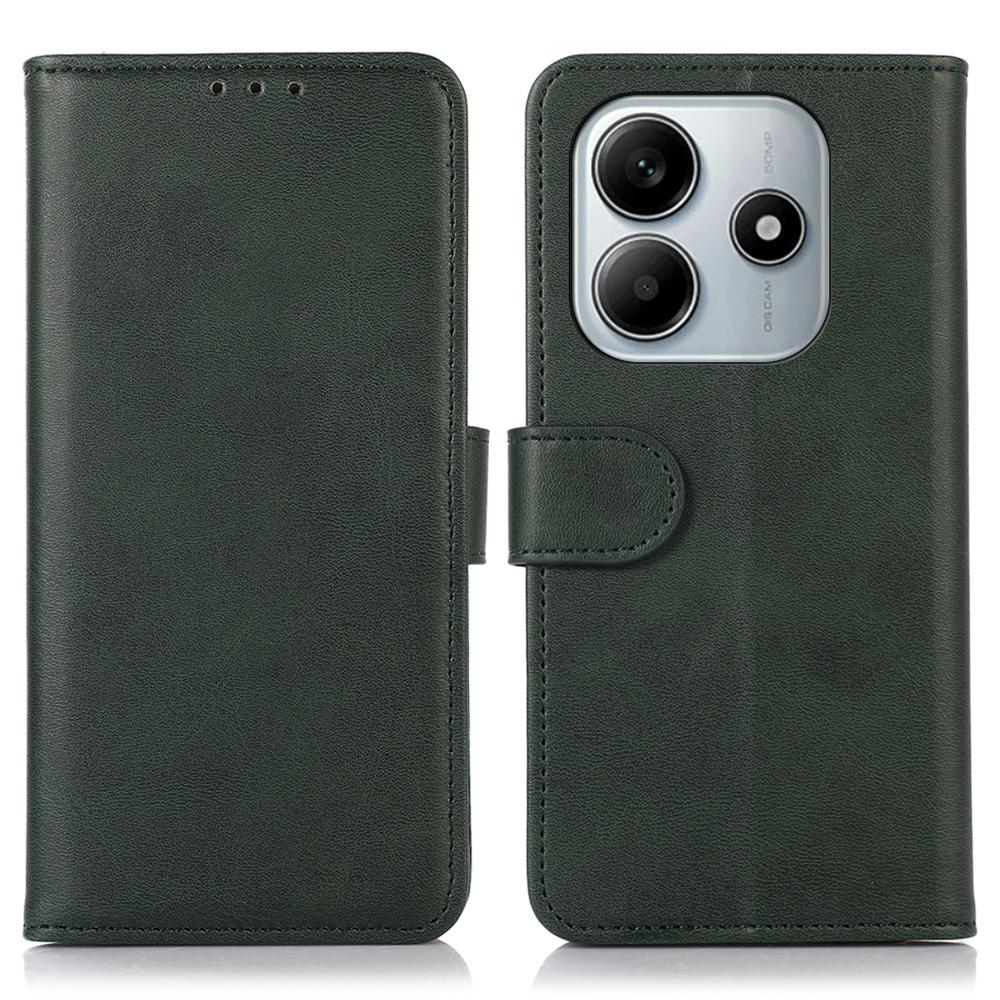 For Xiaomi Redmi Note 14 4G (163.25mm) Case Cowhide Texture Leather Wallet Phone Cover with Stand